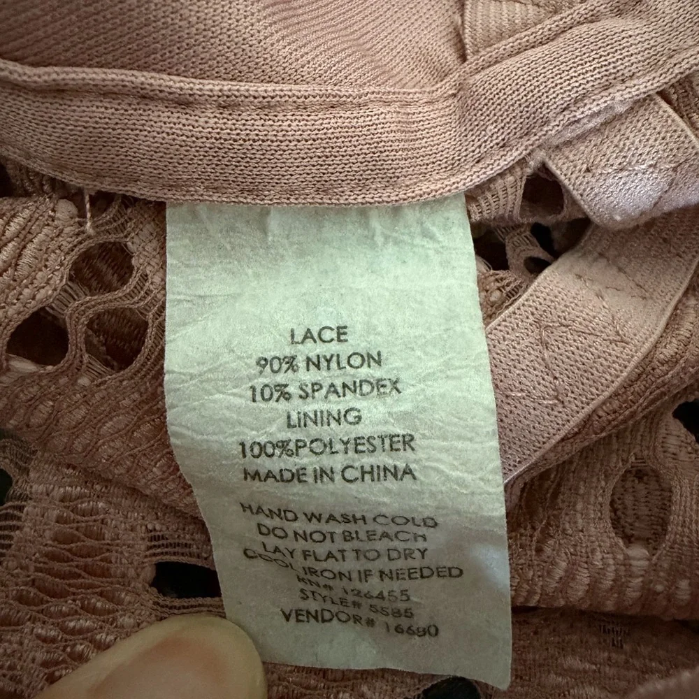 BKE Essentials pink mauve lace bralette Large lightly lined boho comfort‎ casual